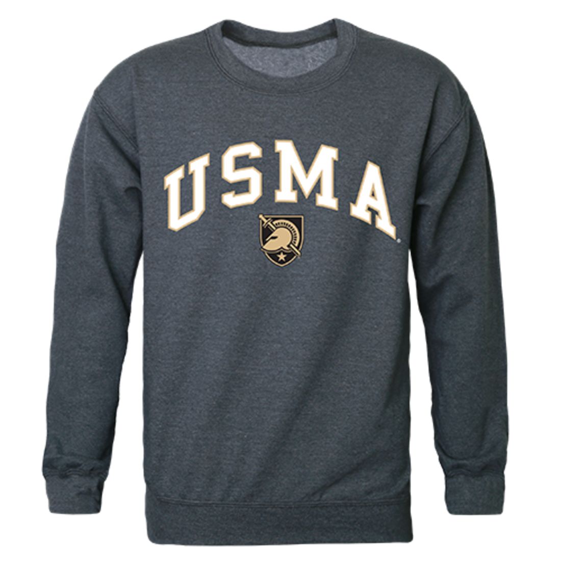 USMA United States Military Academy West Point Army Campus Crewneck Pullover Sweatshirt Sweater Heather Charcoal-Campus-Wardrobe