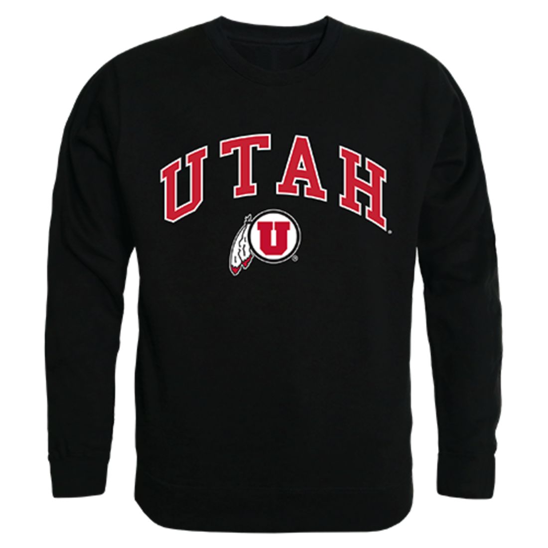 University of Utah Campus Crewneck Pullover Sweatshirt Sweater Black-Campus-Wardrobe