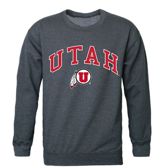 University of Utah Campus Crewneck Pullover Sweatshirt Sweater Heather Charcoal-Campus-Wardrobe