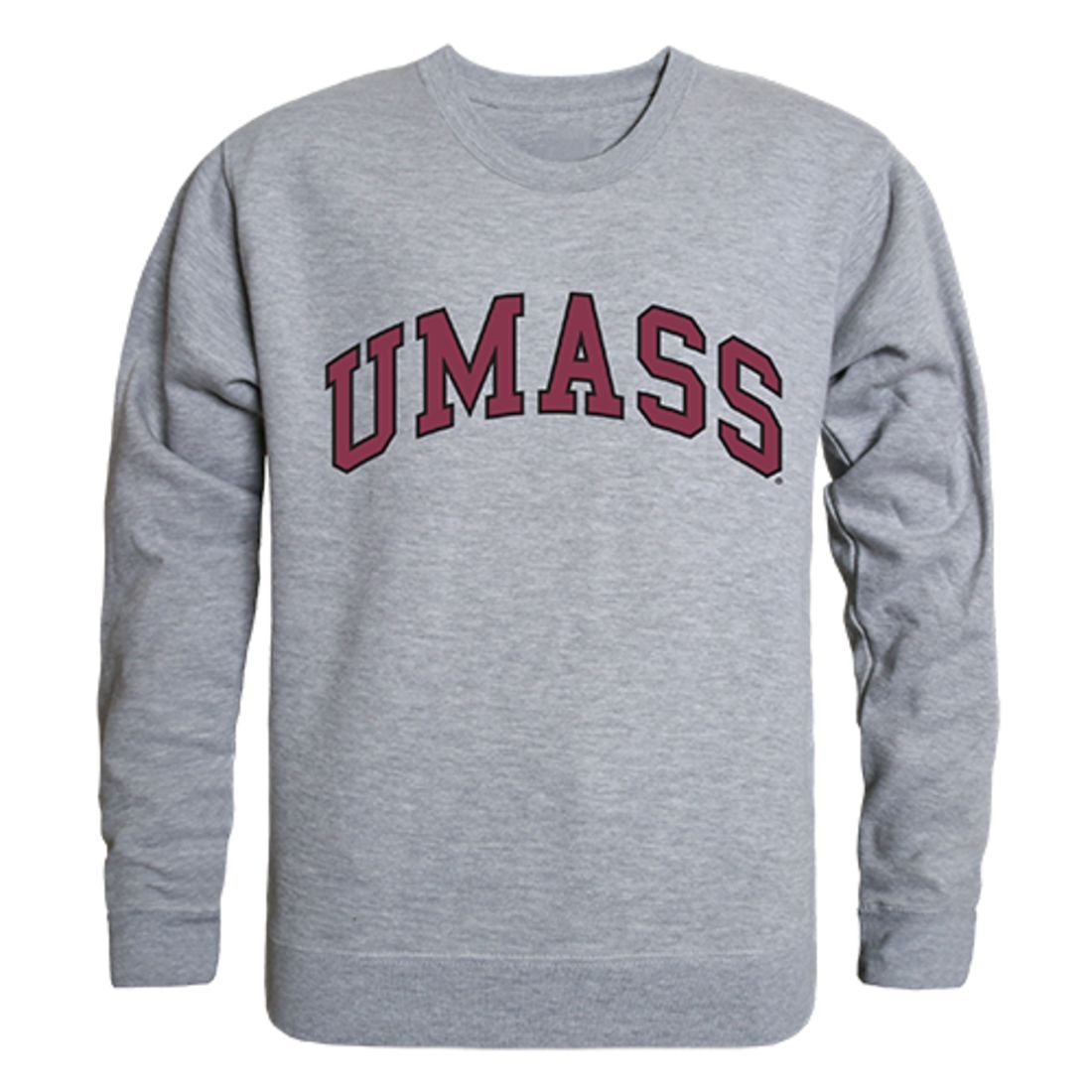 UMASS University of Massachusetts Amherst Campus Crewneck Pullover Sweatshirt Sweater Heather Grey-Campus-Wardrobe