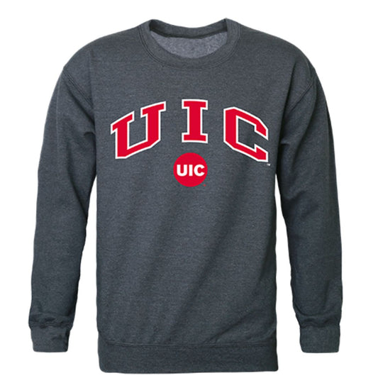UIC University of Illinois at Chicago Campus Crewneck Pullover Sweatshirt Sweater Heather Charcoal-Campus-Wardrobe