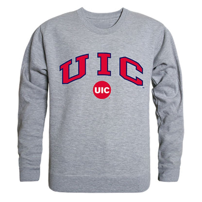 UIC University of Illinois at Chicago Campus Crewneck Pullover Sweatshirt Sweater Heather Grey-Campus-Wardrobe