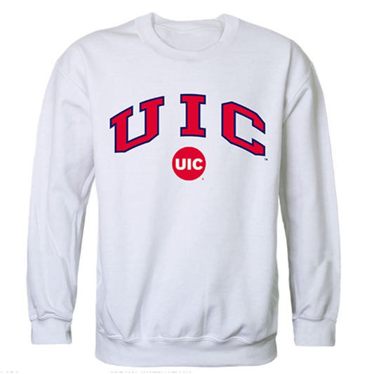 UIC University of Illinois at Chicago Campus Crewneck Pullover Sweatshirt Sweater White-Campus-Wardrobe