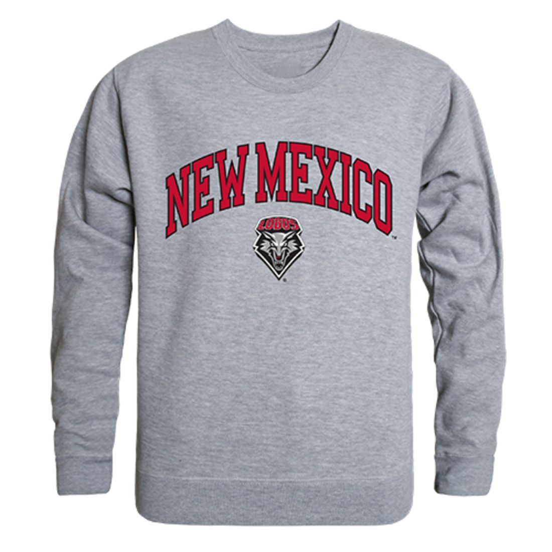 UNM University of New Mexico Campus Crewneck Pullover Sweatshirt Sweater Heather Grey-Campus-Wardrobe