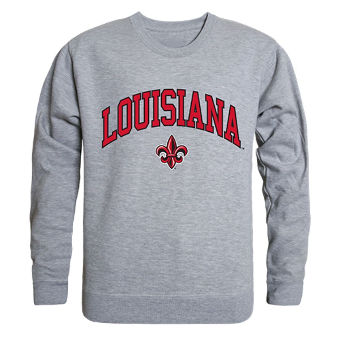 UL University of Louisiana at Lafayette Campus Crewneck Pullover Sweatshirt Sweater Heather Grey-Campus-Wardrobe
