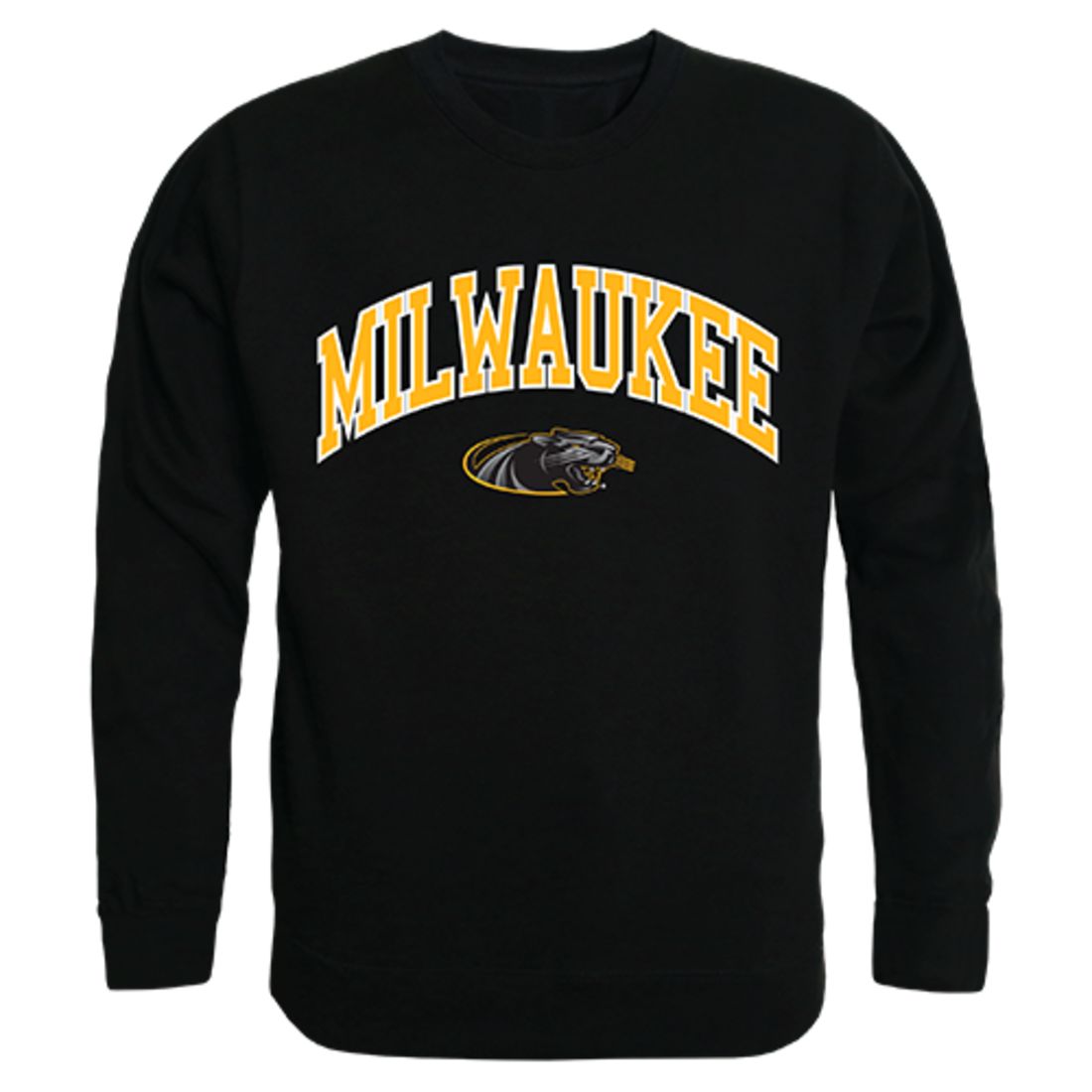 UW University of Wisconsin Milwaukee Campus Crewneck Pullover Sweatshirt Sweater Black-Campus-Wardrobe