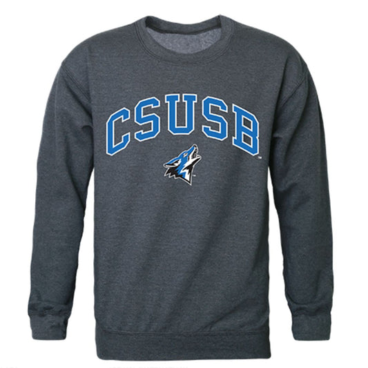 CSUSB California State University San Bernardino Campus Crewneck Pullover Sweatshirt Sweater Heather Charcoal-Campus-Wardrobe