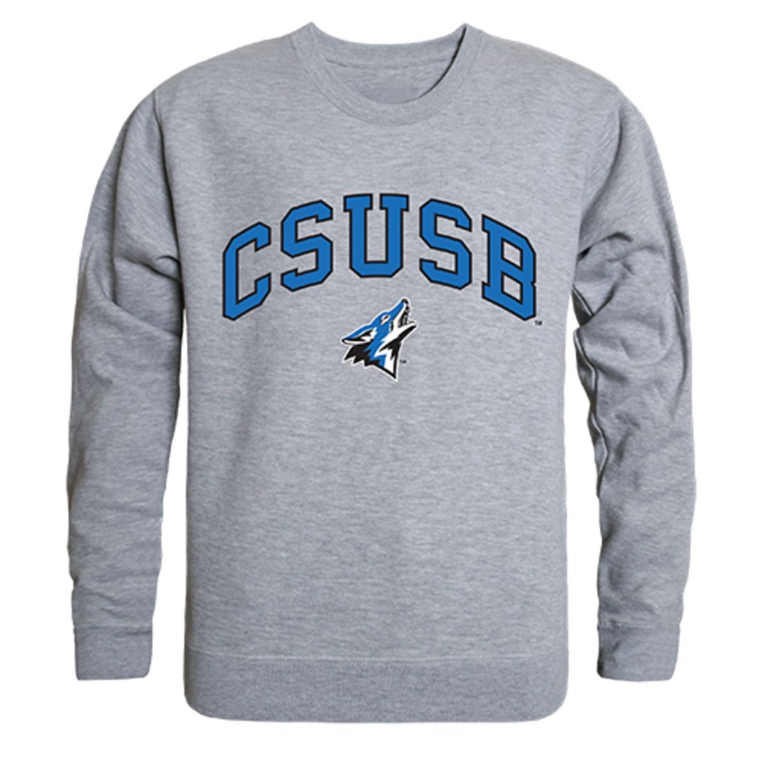 CSUSB California State University San Bernardino Campus Crewneck Pullover Sweatshirt Sweater Heather Grey-Campus-Wardrobe