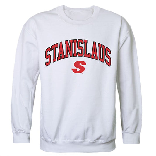 CSUSTAN California State University Stanislaus Campus Crewneck Pullover Sweatshirt Sweater White-Campus-Wardrobe