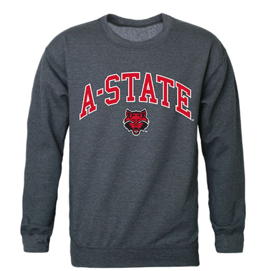 Arkansas State University A-State Campus Crewneck Pullover Sweatshirt Sweater Heather Charcoal-Campus-Wardrobe