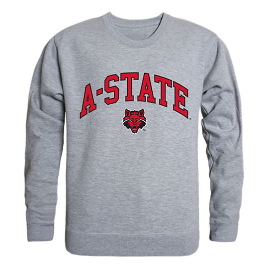 Arkansas State University A-State Campus Crewneck Pullover Sweatshirt Sweater Heather Grey-Campus-Wardrobe
