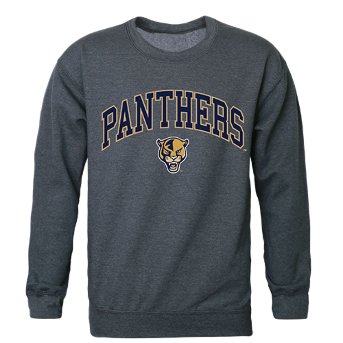 FIU Florida International University Campus Crewneck Pullover Sweatshirt Sweater Heather Charcoal-Campus-Wardrobe