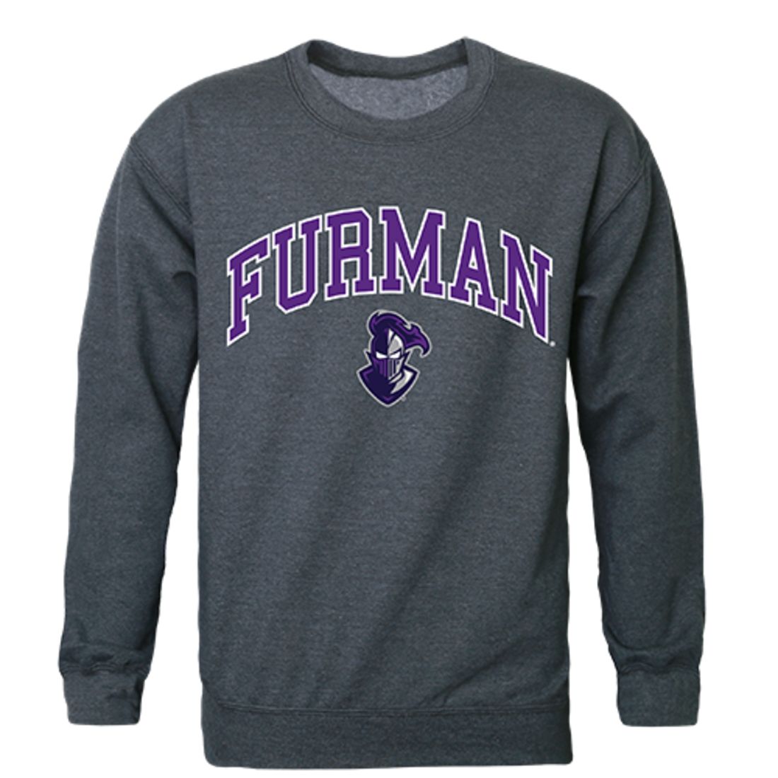 Furman University Campus Crewneck Pullover Sweatshirt Sweater Heather Charcoal-Campus-Wardrobe