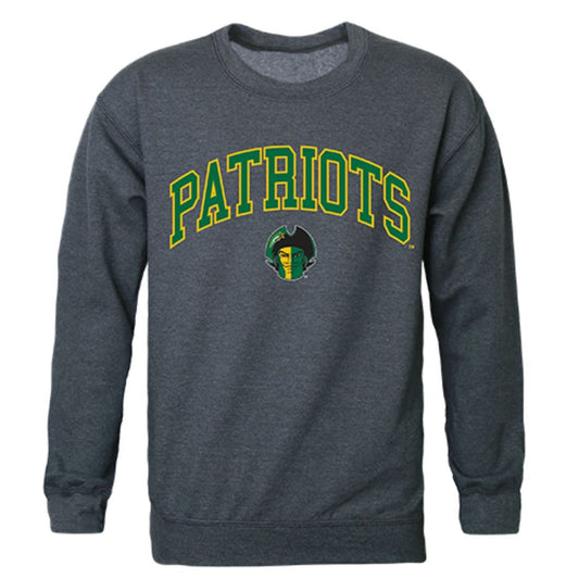 GMU George Mason University Campus Crewneck Pullover Sweatshirt Sweater Heather Charcoal-Campus-Wardrobe