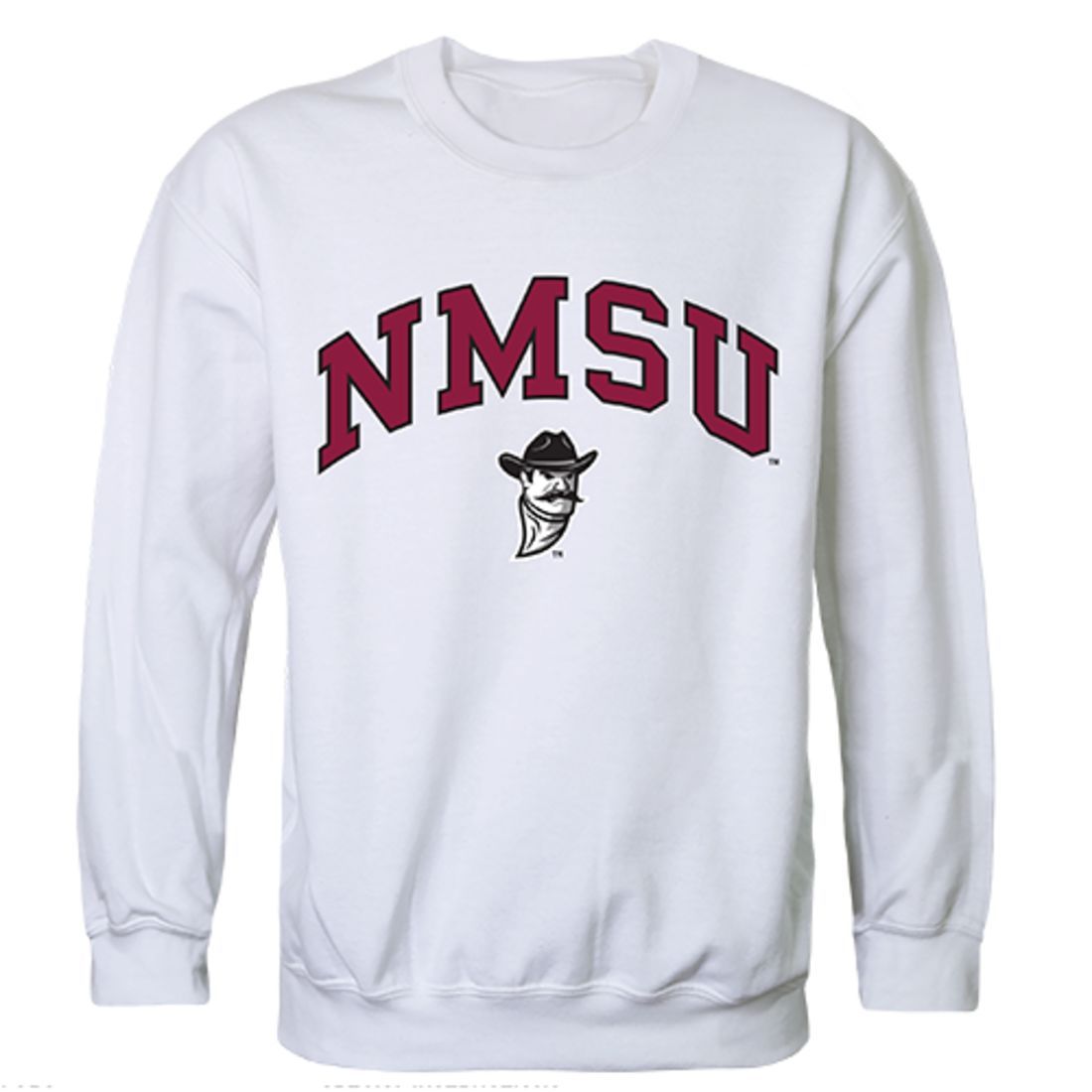 NMSU New Mexico State University Campus Crewneck Pullover Sweatshirt Sweater White-Campus-Wardrobe