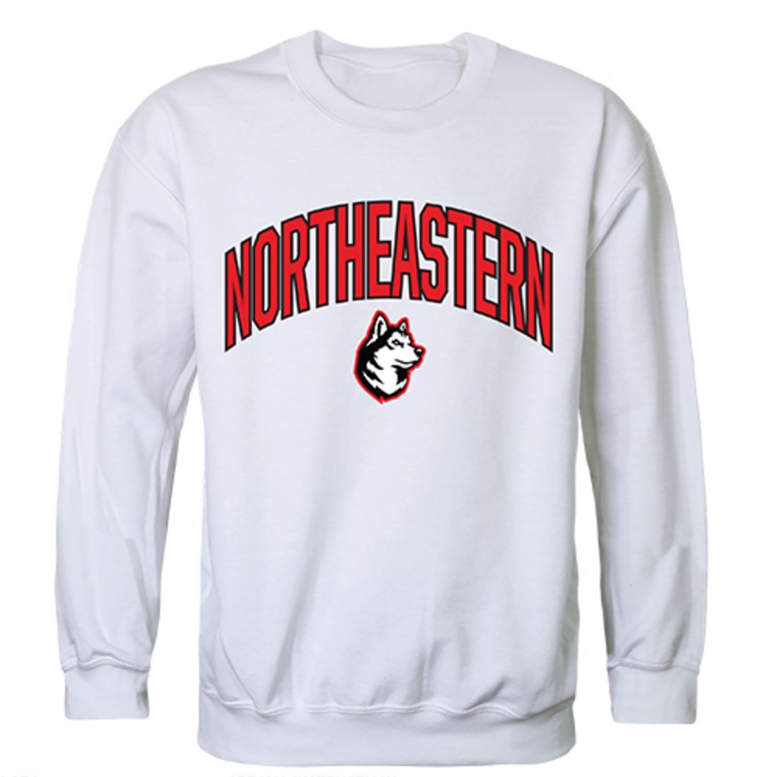 Northeastern University Campus Crewneck Pullover Sweatshirt Sweater White-Campus-Wardrobe