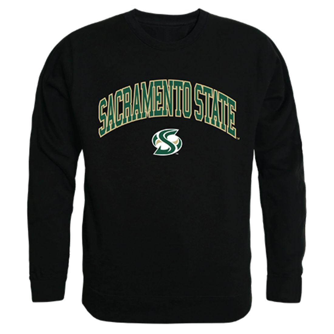 Sacramento State Campus Crewneck Pullover Sweatshirt Sweater Black-Campus-Wardrobe