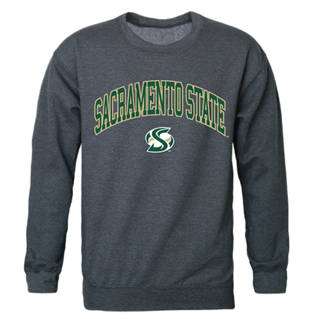 Sacramento State Campus Crewneck Pullover Sweatshirt Sweater Heather Charcoal-Campus-Wardrobe