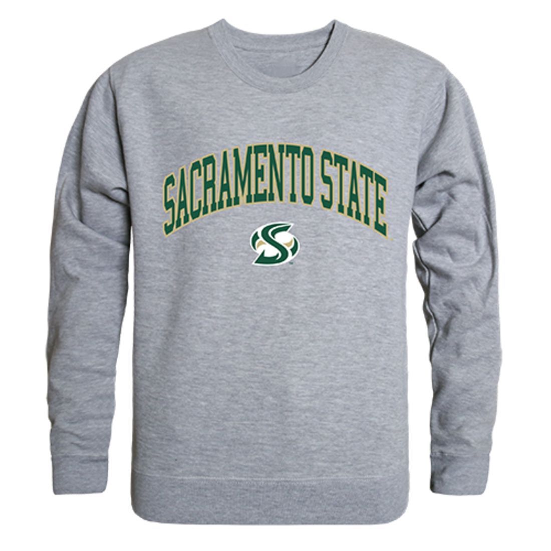 Sacramento State Campus Crewneck Pullover Sweatshirt Sweater Heather Grey-Campus-Wardrobe