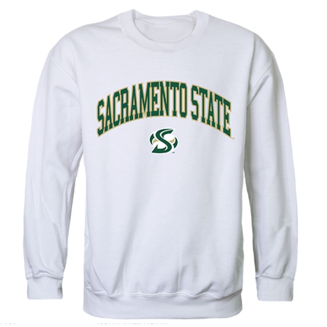 Sacramento State Campus Crewneck Pullover Sweatshirt Sweater White-Campus-Wardrobe
