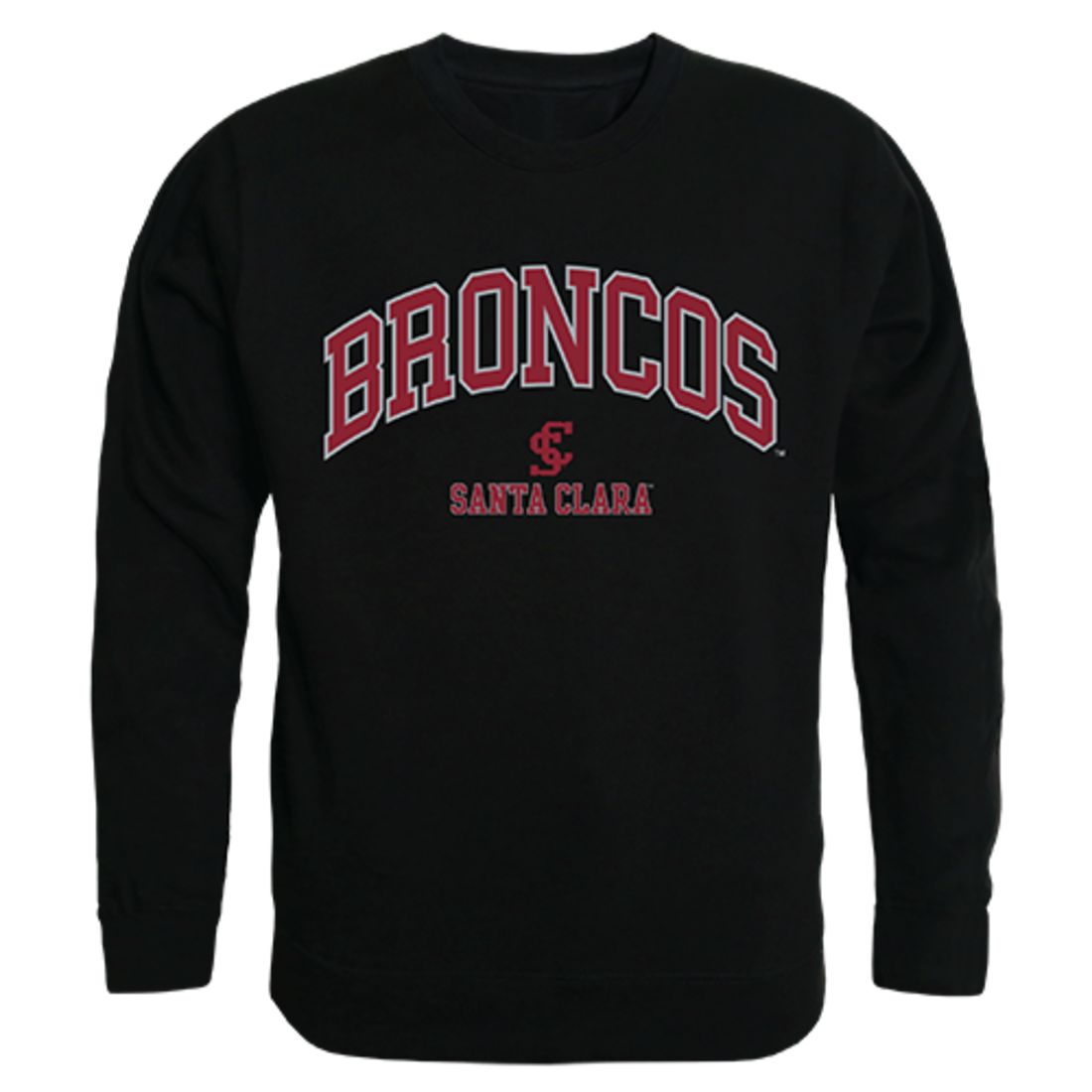 SCU Santa Clara University Campus Crewneck Pullover Sweatshirt Sweater Black-Campus-Wardrobe