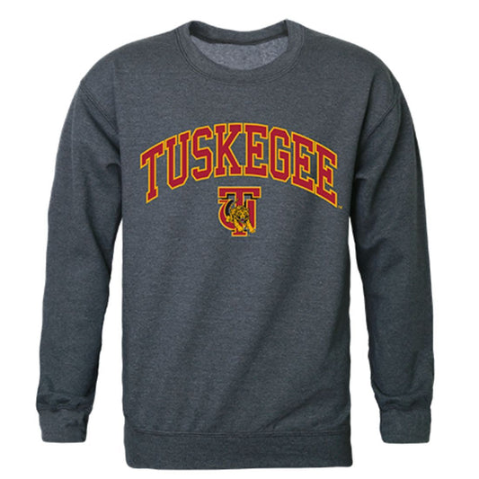 Tuskegee University Golden Campus Crewneck Pullover Sweatshirt Sweater Heather Charcoal-Campus-Wardrobe