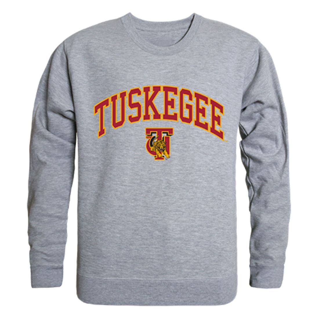 Tuskegee University Golden Campus Crewneck Pullover Sweatshirt Sweater Heather Grey-Campus-Wardrobe