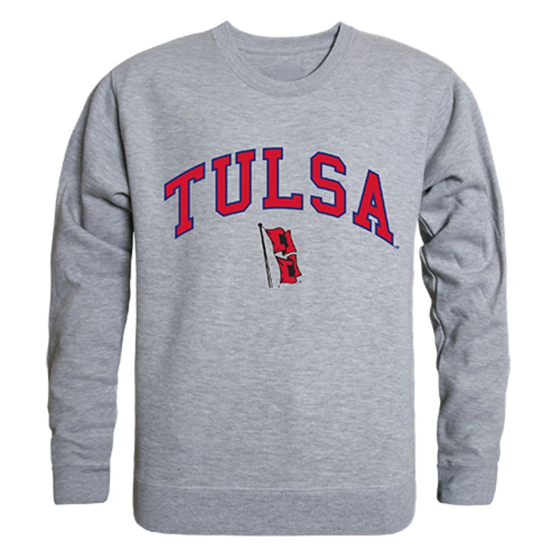 University of Tulsa Golden Campus Crewneck Pullover Sweatshirt Sweater Heather Grey-Campus-Wardrobe