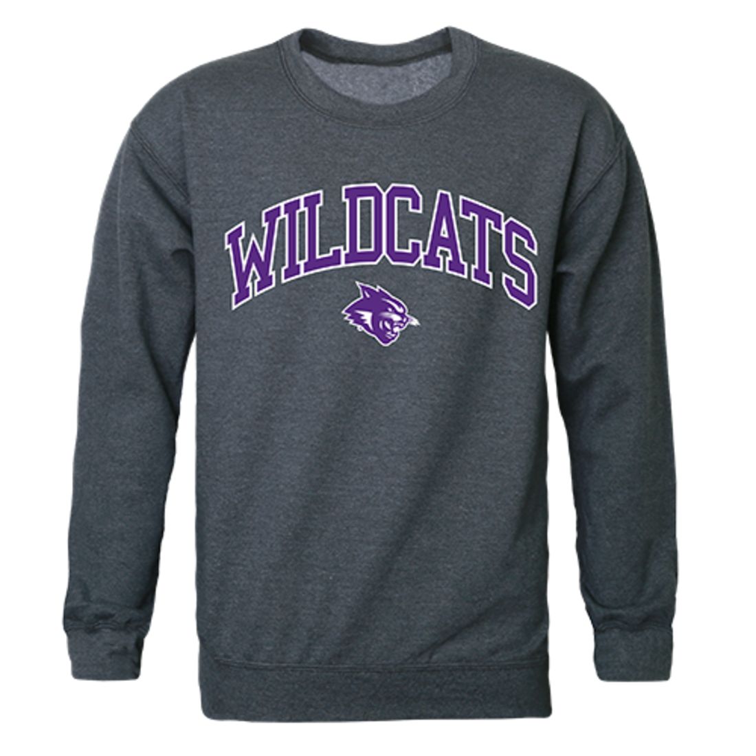 ACU Abilene Christian University Campus Crewneck Pullover Sweatshirt Sweater Heather Charcoal-Campus-Wardrobe