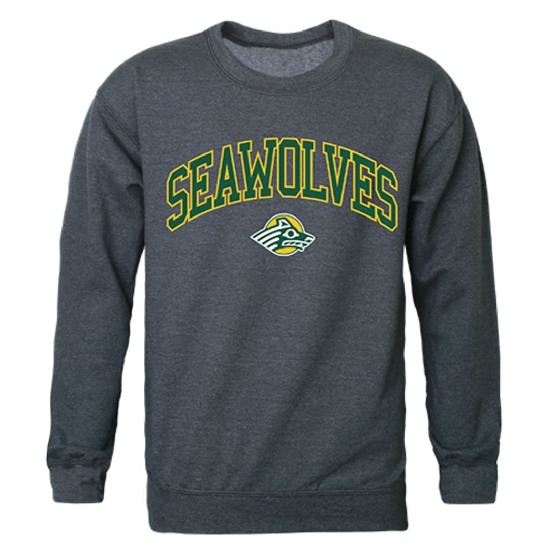 UAA University of Alaska Anchorage Campus Crewneck Pullover Sweatshirt Sweater Heather Charcoal-Campus-Wardrobe