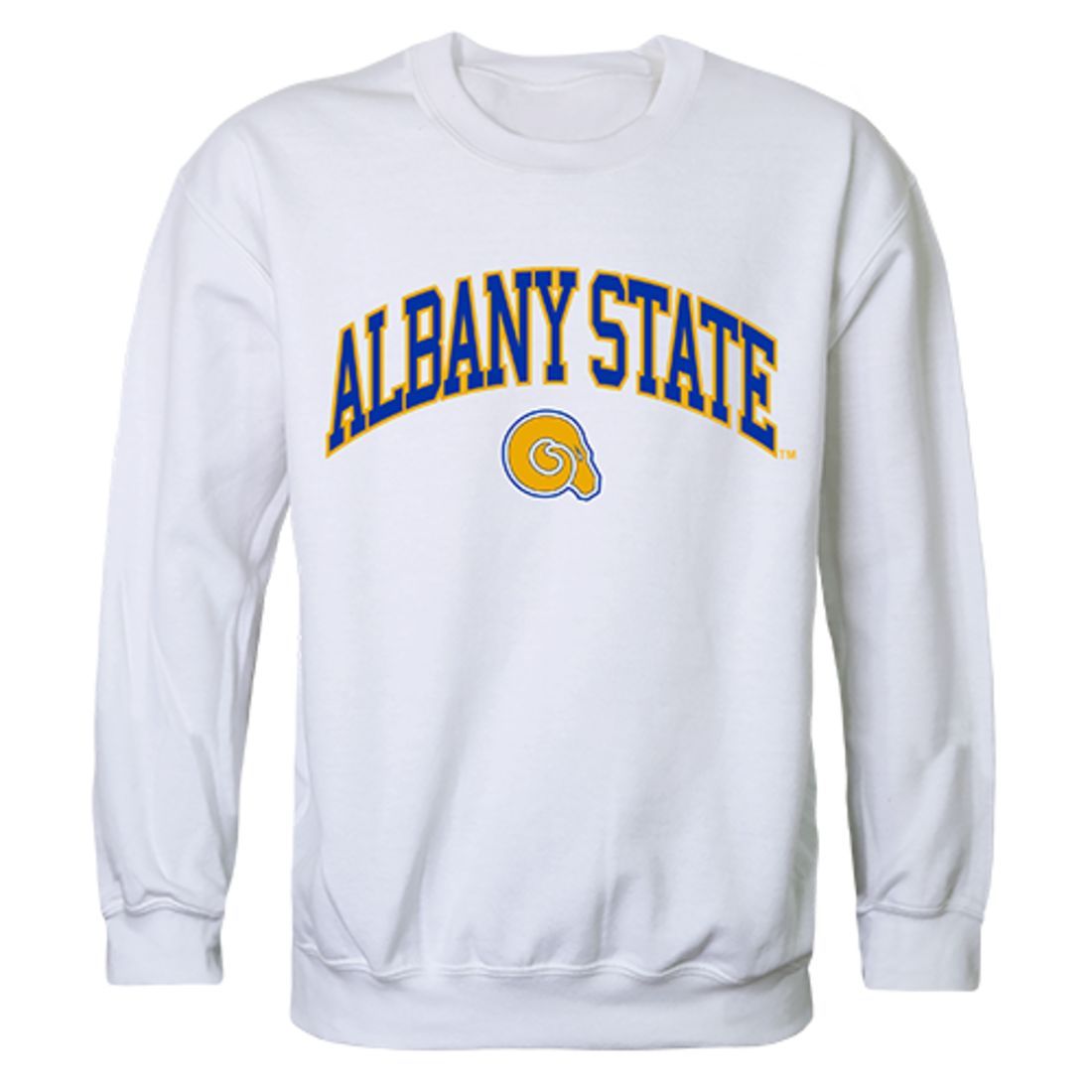 ASU Albany State University Campus Crewneck Pullover Sweatshirt Sweater White-Campus-Wardrobe