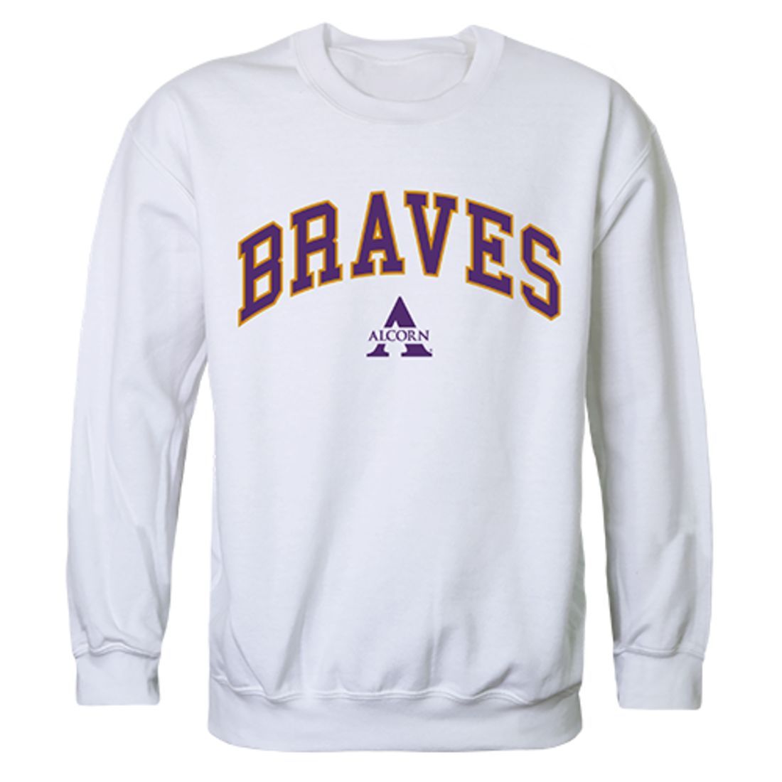 Alcorn State University Campus Crewneck Pullover Sweatshirt Sweater White-Campus-Wardrobe