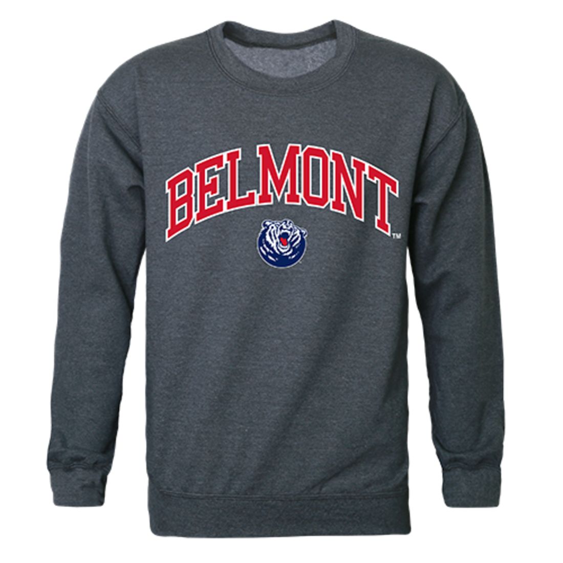 Belmont State University Campus Crewneck Pullover Sweatshirt Sweater Heather Charcoal-Campus-Wardrobe