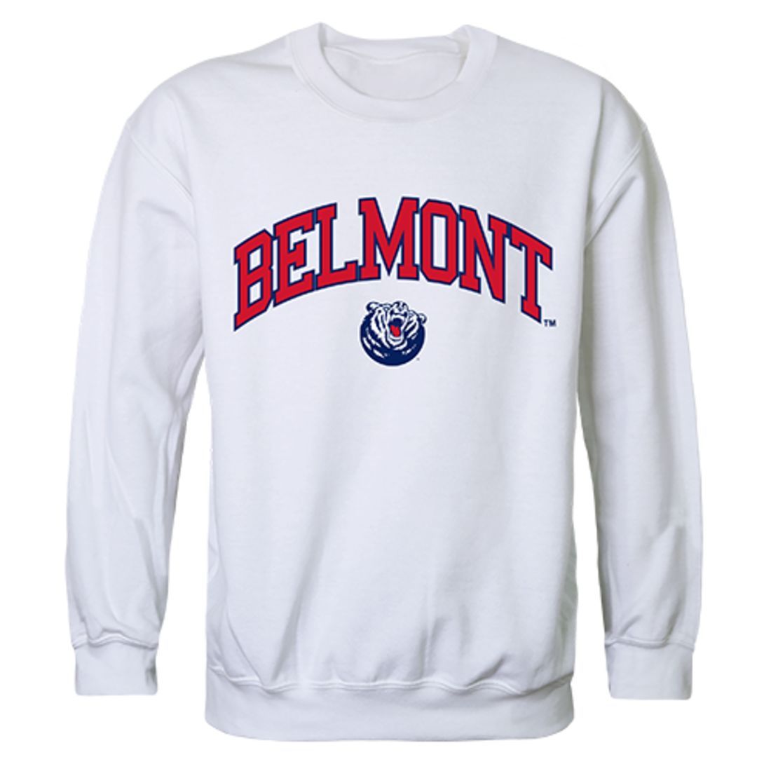 Belmont State University Campus Crewneck Pullover Sweatshirt Sweater White-Campus-Wardrobe