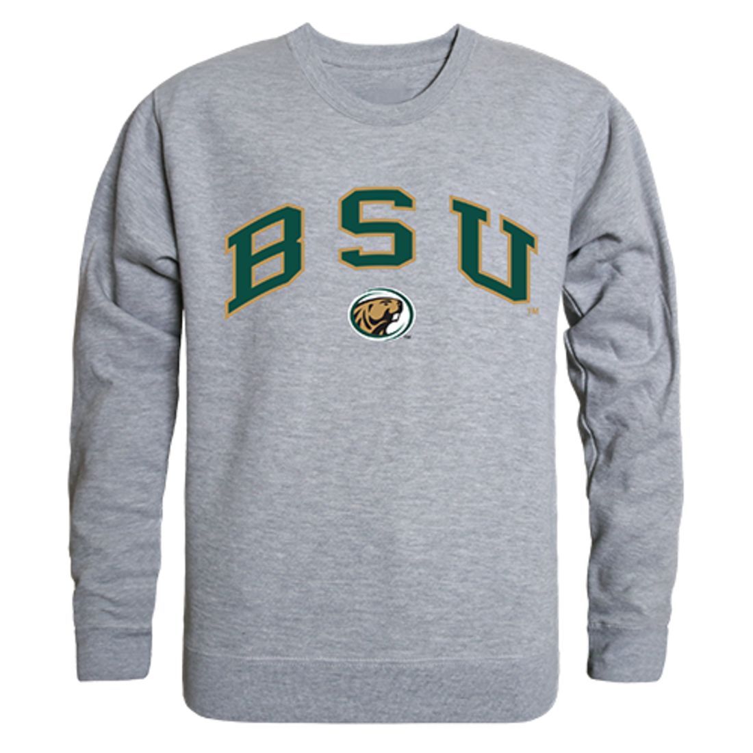 BSU Bemidji State University Campus Crewneck Pullover Sweatshirt Sweater Heather Grey-Campus-Wardrobe