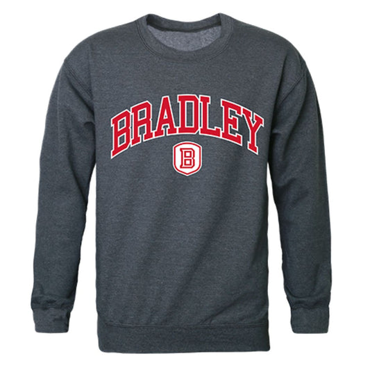 Bradley University Campus Crewneck Pullover Sweatshirt Sweater Heather Charcoal-Campus-Wardrobe