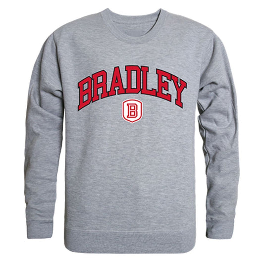 Bradley University Campus Crewneck Pullover Sweatshirt Sweater Heather Grey-Campus-Wardrobe