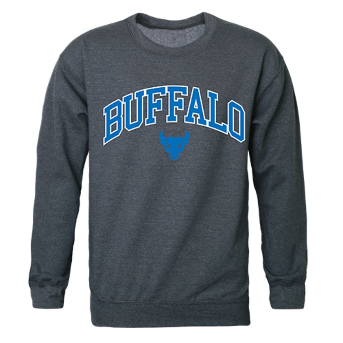 SUNY University at Buffalo Campus Crewneck Pullover Sweatshirt Sweater Heather Charcoal-Campus-Wardrobe