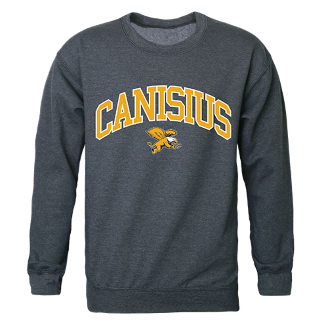 Canisius College Campus Crewneck Pullover Sweatshirt Sweater Heather Charcoal-Campus-Wardrobe