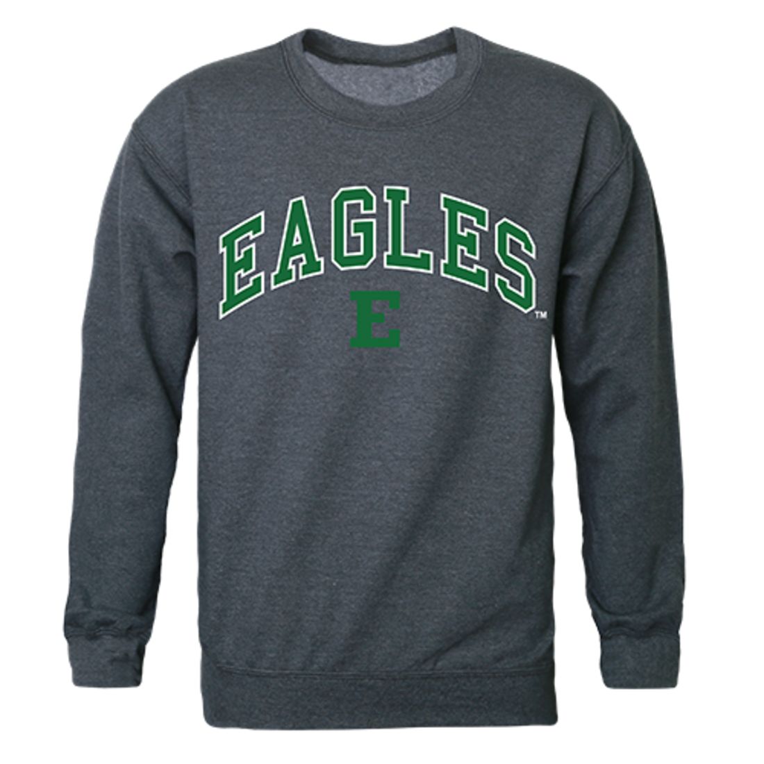 EMU Eastern Michigan University Campus Crewneck Pullover Sweatshirt Sweater Heather Charcoal-Campus-Wardrobe