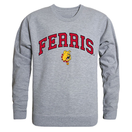 FSU Ferris State University Campus Crewneck Pullover Sweatshirt Sweater Heather Grey-Campus-Wardrobe