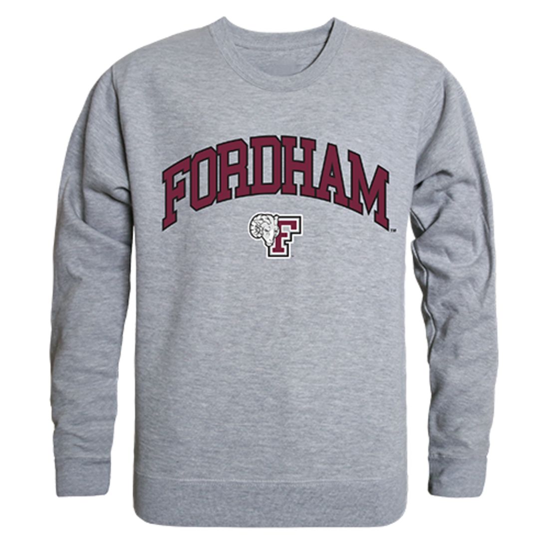 Fordham University Campus Crewneck Pullover Sweatshirt Sweater Heather Grey-Campus-Wardrobe