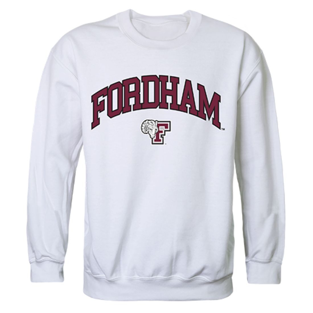 Fordham University Campus Crewneck Pullover Sweatshirt Sweater White-Campus-Wardrobe