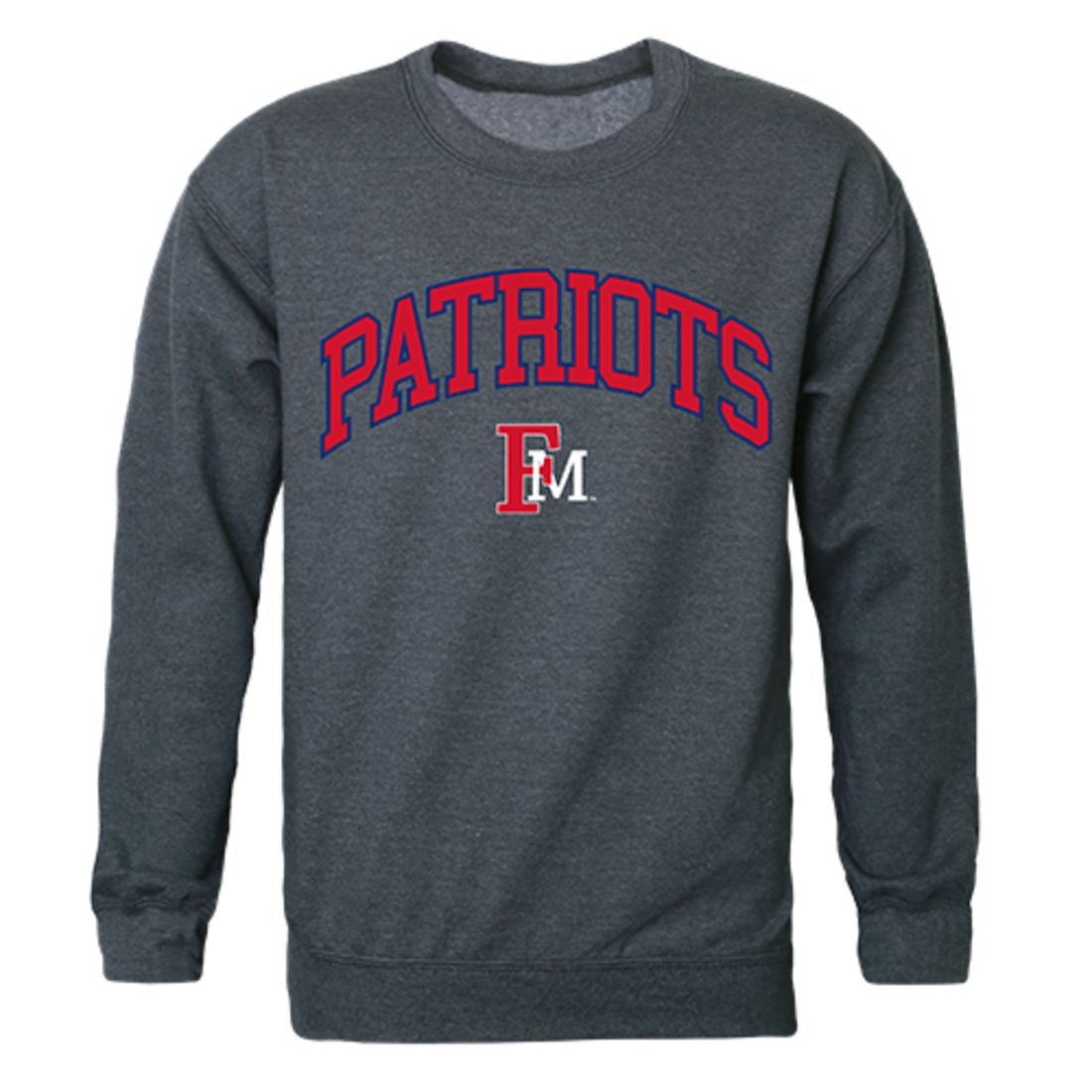 FMU Francis Marion University Campus Crewneck Pullover Sweatshirt Sweater Heather Charcoal-Campus-Wardrobe