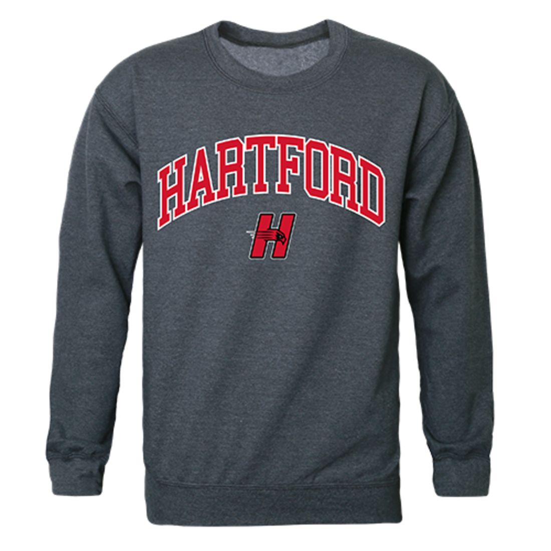 University of Hartford Campus Crewneck Pullover Sweatshirt Sweater Heather Charcoal-Campus-Wardrobe