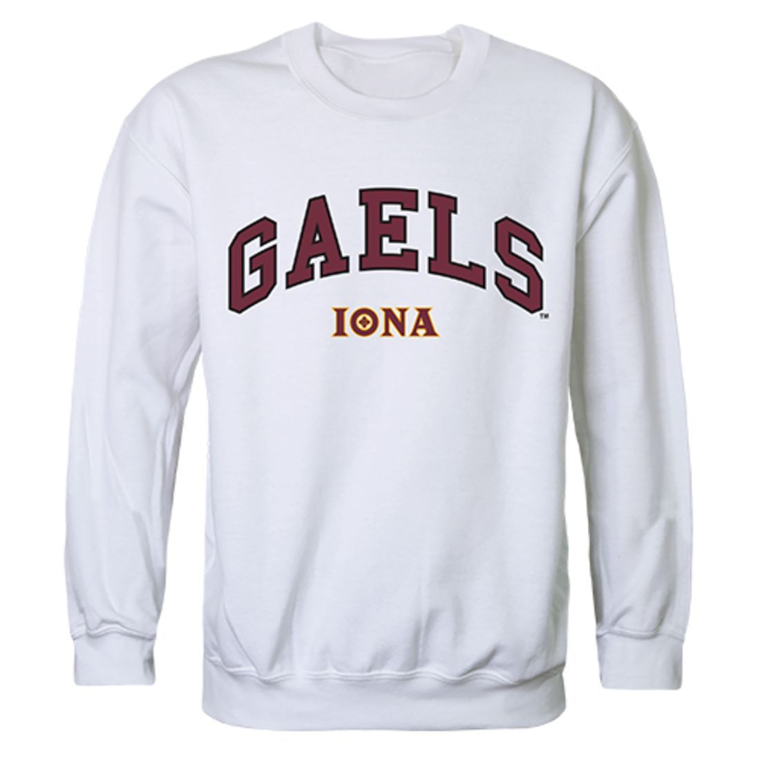 Iona College Campus Crewneck Pullover Sweatshirt Sweater White-Campus-Wardrobe