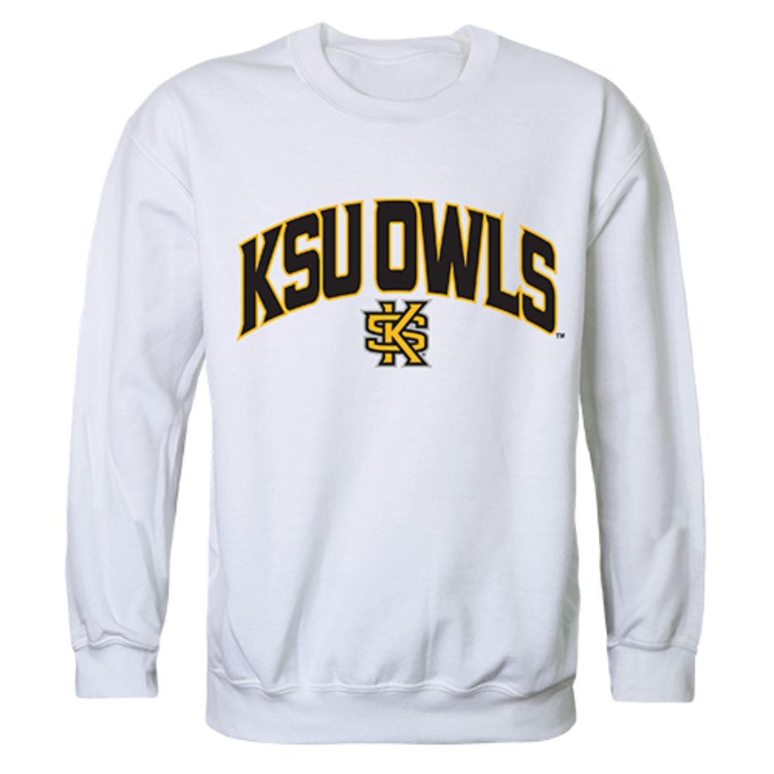KSU Kennesaw State University Campus Crewneck Pullover Sweatshirt Sweater White-Campus-Wardrobe