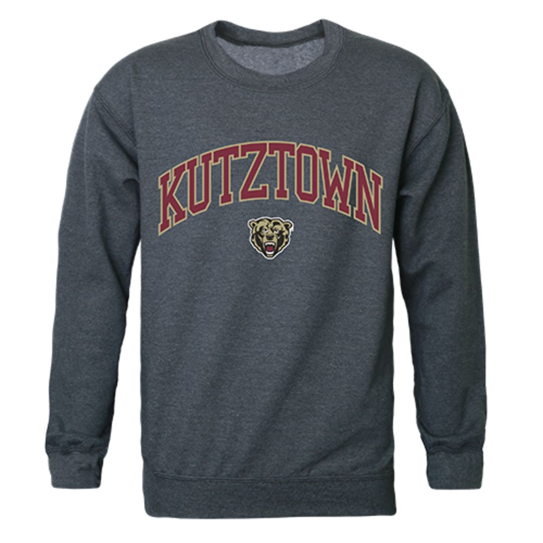 Kutztown University of Pennsylvania Campus Crewneck Pullover Sweatshirt Sweater Heather Charcoal-Campus-Wardrobe