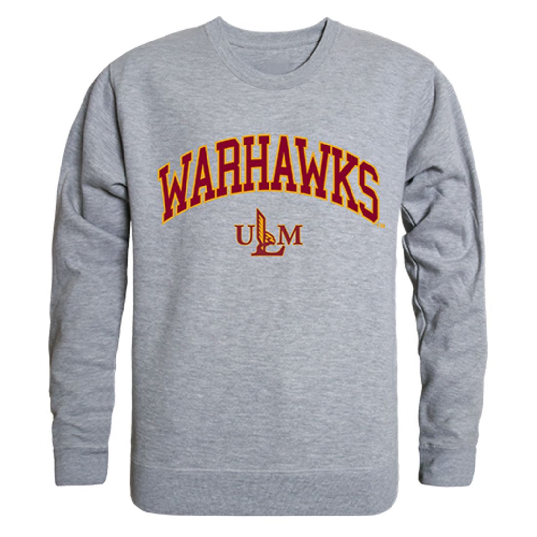 ULM University of Louisiana Monroe Campus Crewneck Pullover Sweatshirt Sweater Heather Grey-Campus-Wardrobe