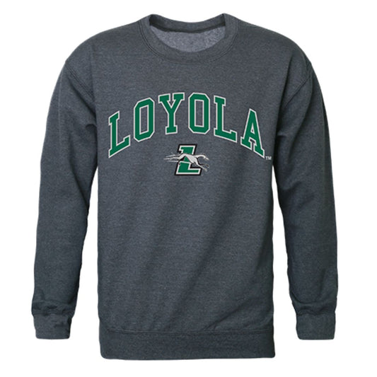 Loyola University Maryland Campus Crewneck Pullover Sweatshirt Sweater Heather Charcoal-Campus-Wardrobe